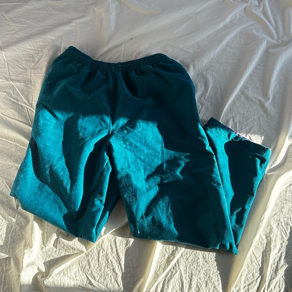 Retro teal velour sweatpants
